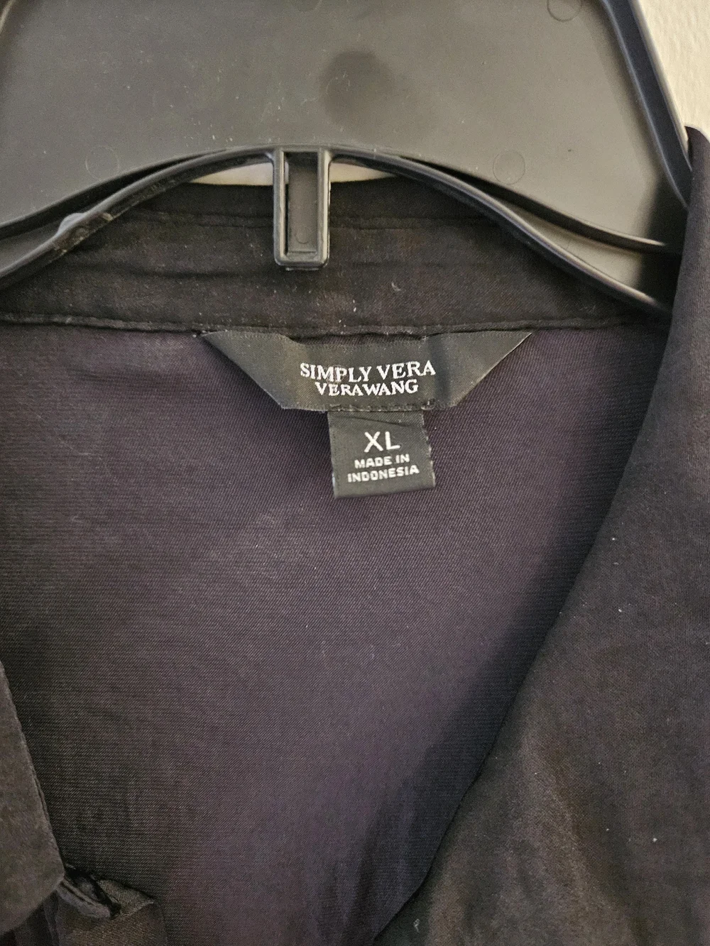 Simply Vera by Vera Wang Black Tie-Front Button Down Shirt - Picture 2 of 7